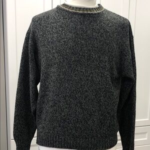 London Fog Crewneck Sweater – Black& Gray Knit – Men’s Size Large